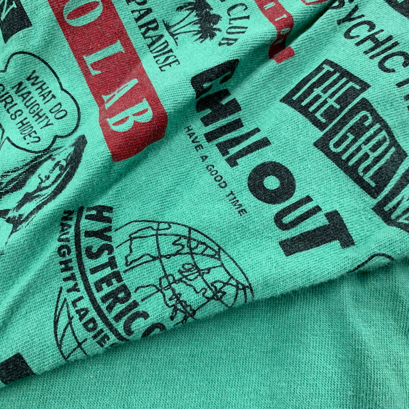 【中古品】【メンズ】 HYSTERIC GLAMOUR ヒステリックグラマー 02191CL02 HI FI WOMAN LS TEE ハイ ファイ ウーマン ロングスリーブ ティー トップス 長袖 140-260509-cs-04-izu サイズ：XL カラー：グリーン 万代Net店