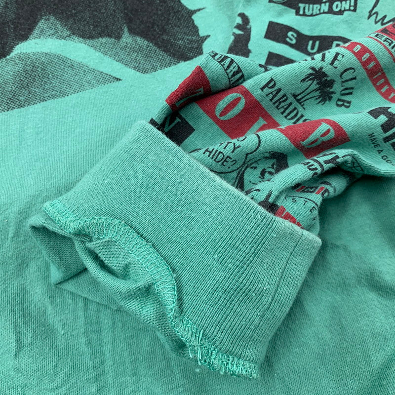 【中古品】【メンズ】 HYSTERIC GLAMOUR ヒステリックグラマー 02191CL02 HI FI WOMAN LS TEE ハイ ファイ ウーマン ロングスリーブ ティー トップス 長袖 140-260509-cs-04-izu サイズ：XL カラー：グリーン 万代Net店