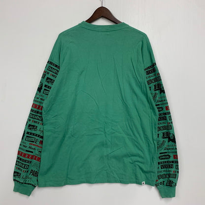 【中古品】【メンズ】 HYSTERIC GLAMOUR ヒステリックグラマー 02191CL02 HI FI WOMAN LS TEE ハイ ファイ ウーマン ロングスリーブ ティー トップス 長袖 140-260509-cs-04-izu サイズ：XL カラー：グリーン 万代Net店