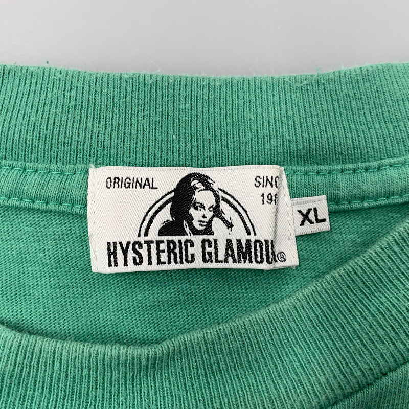 【中古品】【メンズ】 HYSTERIC GLAMOUR ヒステリックグラマー 02191CL02 HI FI WOMAN LS TEE ハイ ファイ ウーマン ロングスリーブ ティー トップス 長袖 140-260509-cs-04-izu サイズ：XL カラー：グリーン 万代Net店