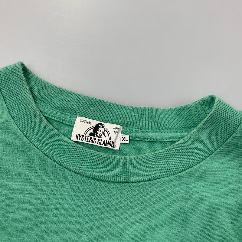 【中古品】【メンズ】 HYSTERIC GLAMOUR ヒステリックグラマー 02191CL02 HI FI WOMAN LS TEE ハイ ファイ ウーマン ロングスリーブ ティー トップス 長袖 140-260509-cs-04-izu サイズ：XL カラー：グリーン 万代Net店