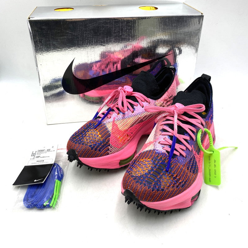 【中古美品】【メンズ】 NIKE ナイキ ×OFF WHITE オフ ホワイト CV0697-400 AIR ZOOM TEMPO エア ズーム テンポ ネクスト % FLYKNIT フライニット スニーカー シューズ 靴 160-260503-ya-09-izu サイズ：26.5 カラー：PINK GLOW 万代Net店