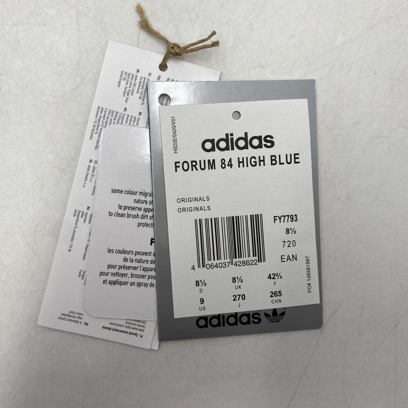 【中古美品】【メンズ】 FY7793 FORUM フォーラム 84 HIGH BLUE THREAD ハイ ブルー スレッド スニーカー シューズ 靴 161-260503-ya-06-izu サイズ：27cm カラー：OFF WHITE-BRIGHT BLUE/FOOTWEAR WHITE 万代Net店