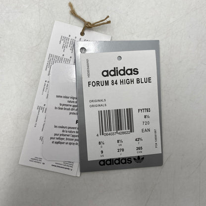 【中古美品】【メンズ】 FY7793 FORUM フォーラム 84 HIGH BLUE THREAD ハイ ブルー スレッド スニーカー シューズ 靴 161-260503-ya-06-izu サイズ：27cm カラー：OFF WHITE-BRIGHT BLUE/FOOTWEAR WHITE 万代Net店