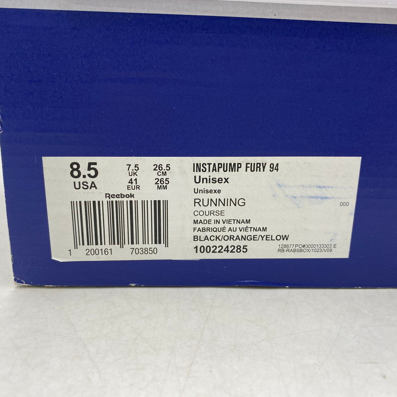 【中古品】【メンズ】 REEBOK リーボック × KOSHI INABA コウシ イナバ 100224285 INSTAPUMP FURY インスタポンプ フューリー 94 MAGMA マグマ スニーカー シューズ 靴 162-260503-ya-05-izu サイズ：26.5cm カラー：BLACK/ORANGE 万代Net店
