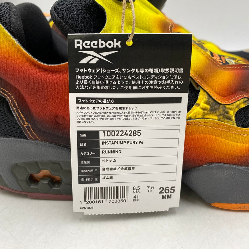 【中古品】【メンズ】 REEBOK リーボック × KOSHI INABA コウシ イナバ 100224285 INSTAPUMP FURY インスタポンプ フューリー 94 MAGMA マグマ スニーカー シューズ 靴 162-260503-ya-05-izu サイズ：26.5cm カラー：BLACK/ORANGE 万代Net店
