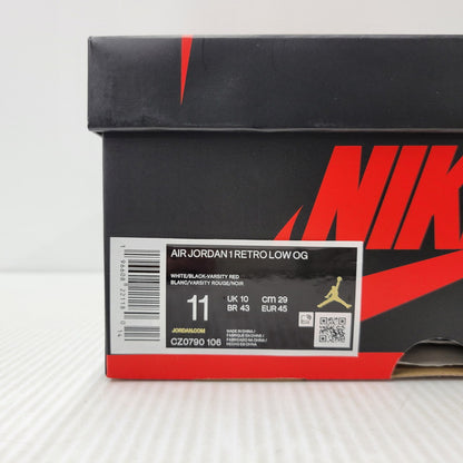【中古品】【メンズ】 NIKE ナイキ AIR JORDAN 1 RETRO LOW OG CZ0790-106 エア ジョーダン 1 レトロ ロー OG スニーカー シューズ 靴 160-260506-as-42-izu サイズ：29cm カラー：WHITE/BLACK-VARSITY RED 万代Net店