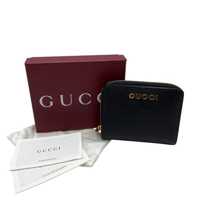 【中古品】【メンズ/レディース】 GUCCI グッチ 772639 MINI WALLET WITH GUCCI SCRIPT ミニ ウォレット グッチ スクリプト 財布 181-260503-kh-12-izu カラー：ブラック 万代Net店