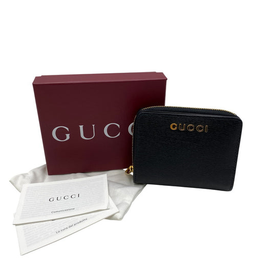 【中古品】【メンズ/レディース】 GUCCI グッチ 772639 MINI WALLET WITH GUCCI SCRIPT ミニ ウォレット グッチ スクリプト 財布 181-260503-kh-12-izu カラー：ブラック 万代Net店