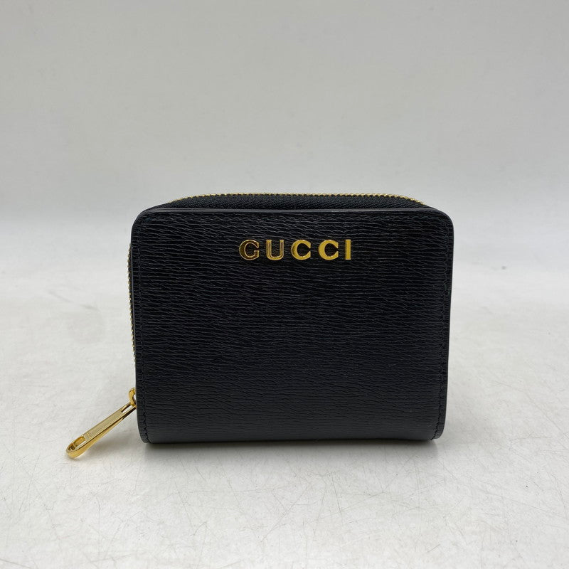 【中古品】【メンズ/レディース】 GUCCI グッチ 772639 MINI WALLET WITH GUCCI SCRIPT ミニ ウォレット グッチ スクリプト 財布 181-260503-kh-12-izu カラー：ブラック 万代Net店