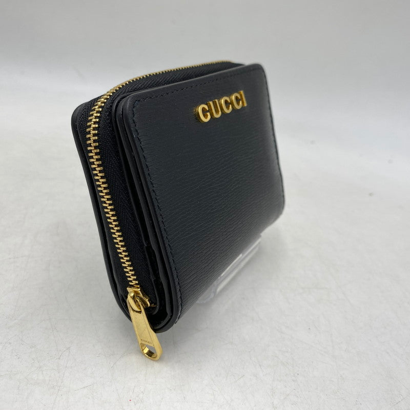 【中古品】【メンズ/レディース】 GUCCI グッチ 772639 MINI WALLET WITH GUCCI SCRIPT ミニ ウォレット グッチ スクリプト 財布 181-260503-kh-12-izu カラー：ブラック 万代Net店