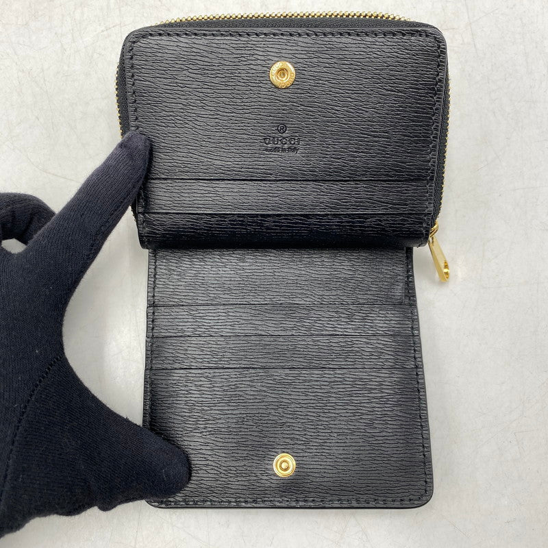 【中古品】【メンズ/レディース】 GUCCI グッチ 772639 MINI WALLET WITH GUCCI SCRIPT ミニ ウォレット グッチ スクリプト 財布 181-260503-kh-12-izu カラー：ブラック 万代Net店