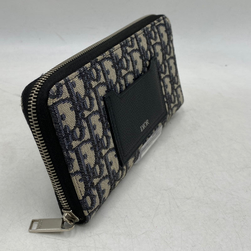 【中古品】【メンズ/レディース】 CHRISTIAN DIOR クリスチャンディオール TROTTER OBLIQUE ROUNDFASTENER WALLET トロッター オブリーク ラウンドファスナー ウォレット 財布 181-260503-kh-13-izu カラー：マルチ 万代Net店