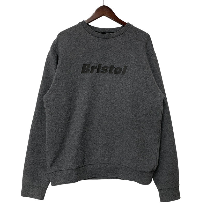 【中古品】【メンズ】 F.C.REAL BRISTOL エフシーレアルブリストル FCRB-212063 AUTHENTIC LOGO TECH KNIT CREWNECK TOP オーセンティック ロゴ テック ニット クルーネック トップ スウェット 142-260503-kh-04-izu サイズ：L カラー：グレー 万代Net店