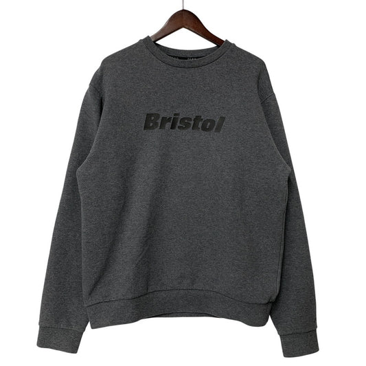 【中古品】【メンズ】 F.C.REAL BRISTOL エフシーレアルブリストル FCRB-212063 AUTHENTIC LOGO TECH KNIT CREWNECK TOP オーセンティック ロゴ テック ニット クルーネック トップ スウェット 142-260503-kh-04-izu サイズ：L カラー：グレー 万代Net店