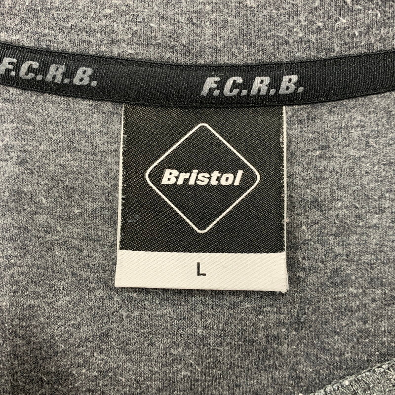 【中古品】【メンズ】 F.C.REAL BRISTOL エフシーレアルブリストル FCRB-212063 AUTHENTIC LOGO TECH KNIT CREWNECK TOP オーセンティック ロゴ テック ニット クルーネック トップ スウェット 142-260503-kh-04-izu サイズ：L カラー：グレー 万代Net店