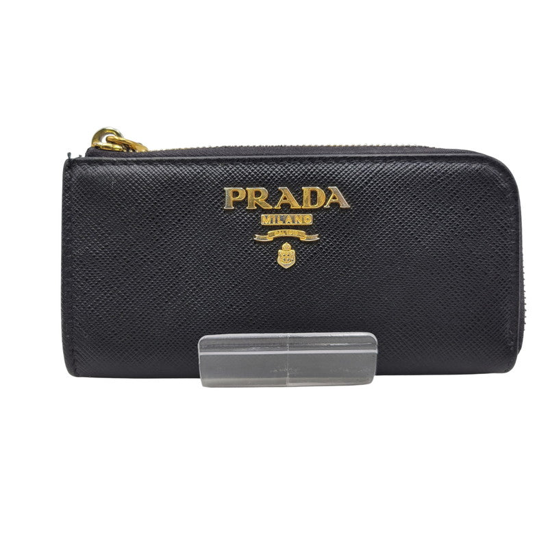 【中古品】【メンズ/レディース】 PRADA プラダ 1PP026 SAFFIANO KEY RING COIN CASE サフィアーノ キーリング コインケース 財布 181-260504-ya-11-izu カラー：ブラック 万代Net店