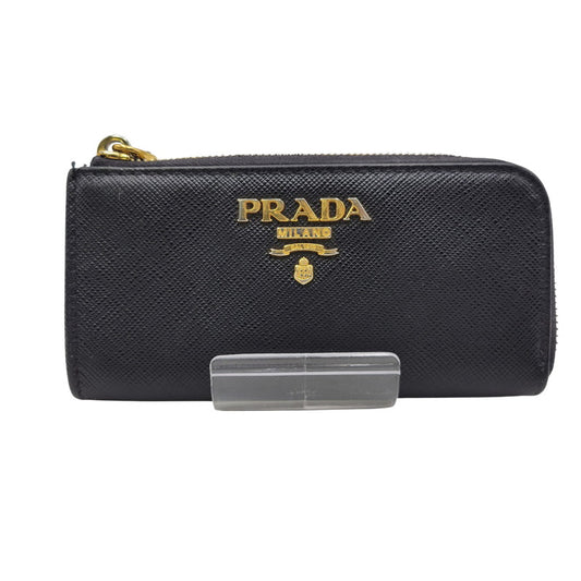 【中古品】【メンズ/レディース】 PRADA プラダ 1PP026 SAFFIANO KEY RING COIN CASE サフィアーノ キーリング コインケース 財布 181-260504-ya-11-izu カラー：ブラック 万代Net店