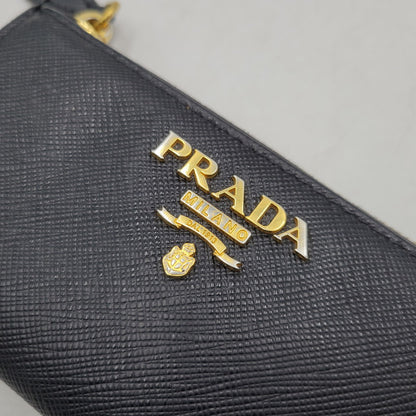 【中古品】【メンズ/レディース】 PRADA プラダ 1PP026 SAFFIANO KEY RING COIN CASE サフィアーノ キーリング コインケース 財布 181-260504-ya-11-izu カラー：ブラック 万代Net店