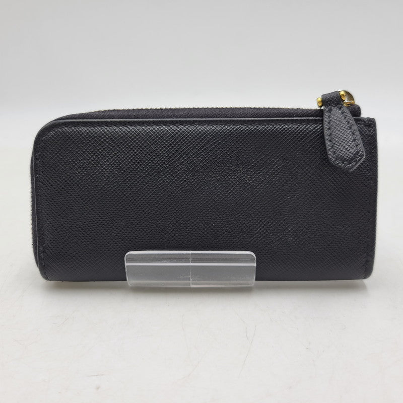 【中古品】【メンズ/レディース】 PRADA プラダ 1PP026 SAFFIANO KEY RING COIN CASE サフィアーノ キーリング コインケース 財布 181-260504-ya-11-izu カラー：ブラック 万代Net店