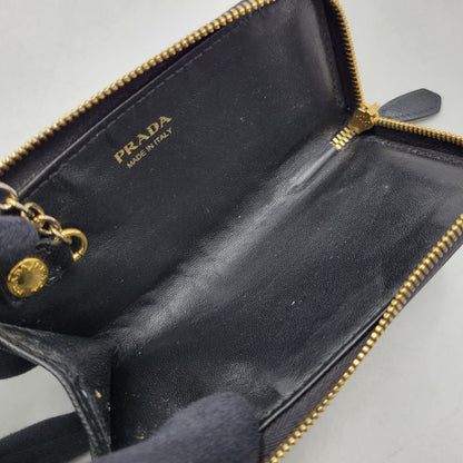 【中古品】【メンズ/レディース】 PRADA プラダ 1PP026 SAFFIANO KEY RING COIN CASE サフィアーノ キーリング コインケース 財布 181-260504-ya-11-izu カラー：ブラック 万代Net店