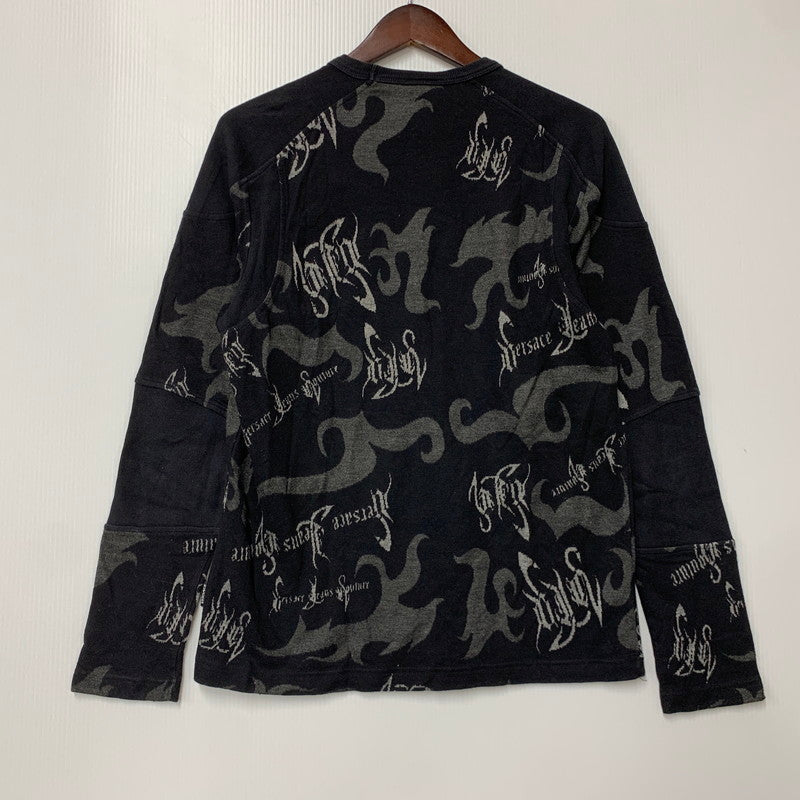 【中古品】【メンズ】 VERSACE JEANS COUTURE ヴェルサーチェ ジーンズクチュール SWITCHING L/S TEE スウィッチング 長袖 Tシャツ イタリア製 146-260516-as-33-izu サイズ：L カラー：ブラック 万代Net店