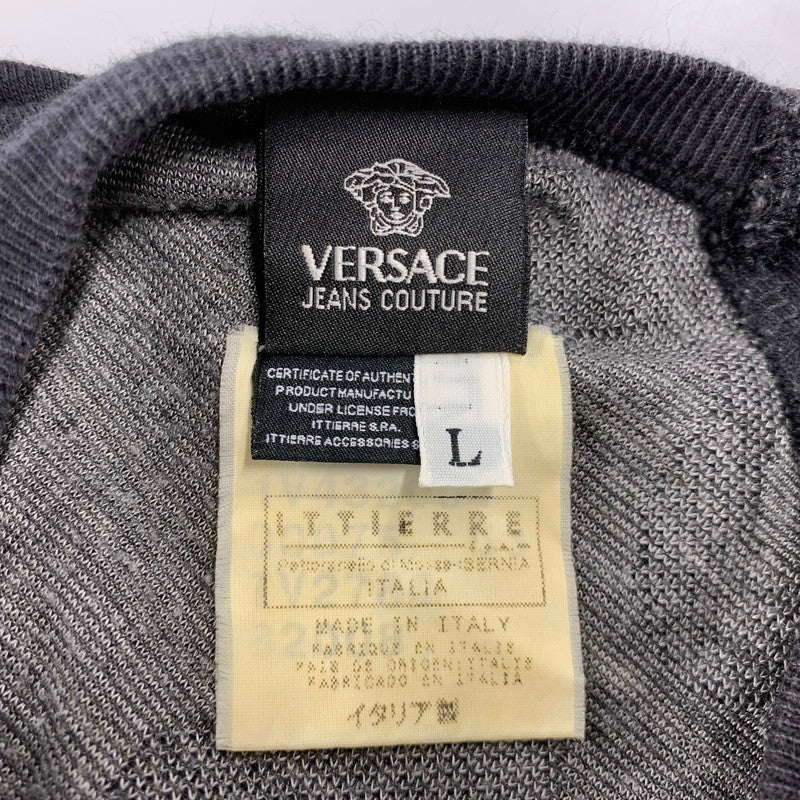【中古品】【メンズ】 VERSACE JEANS COUTURE ヴェルサーチェ ジーンズクチュール SWITCHING L/S TEE スウィッチング 長袖 Tシャツ イタリア製 146-260516-as-33-izu サイズ：L カラー：ブラック 万代Net店