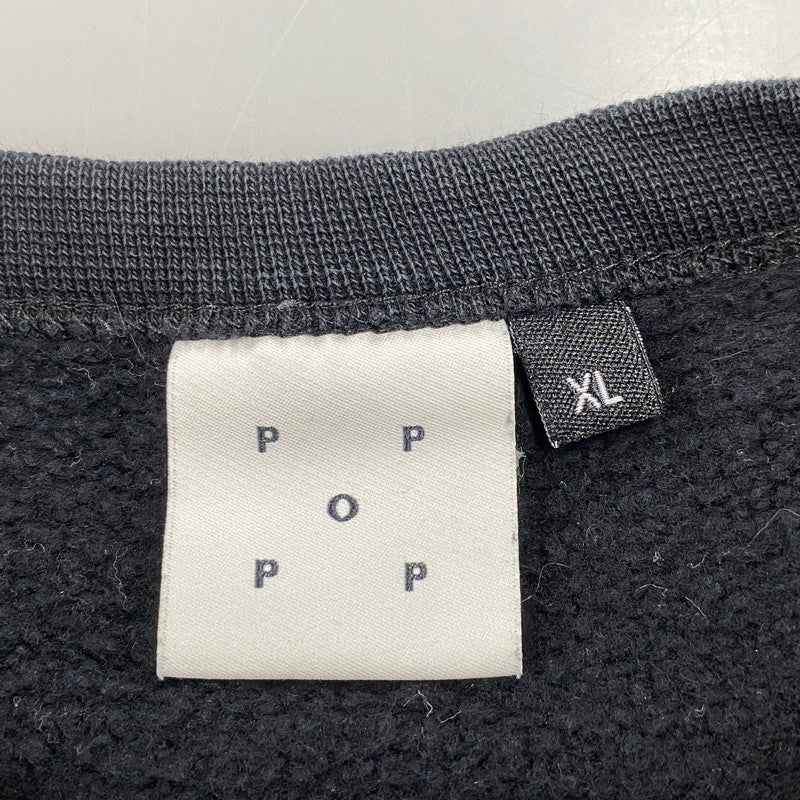 【中古品】【メンズ】 POP TRADING COMPANY ポップトレーディングカンパニー COLLEGE CREWNECK SWEAT カレッジ クルーネック スウェット トップス 141-260508-kh-05-izu サイズ：XL カラー：ブラック 万代Net店