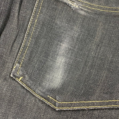 【中古品】【メンズ】 TENDERLOIN テンダーロイン シンチバック Vステッチ セルビッチ BLACK DENIM PANTS ブラック デニム パンツ 153-260504-ya-10-izu サイズ：34 カラー：ブラック 万代Net店