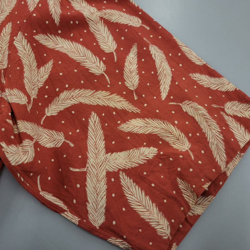 【中古品】【メンズ】 TOKIO KUMAGAI トキオ クマガイ 80’S FEATHER RAYON OPENCOLLAR SHIRT フェザー レーヨン オープンカラー シャツ トップス 半袖 146-260504-ya-14-izu サイズ：M カラー：レッド 万代Net店