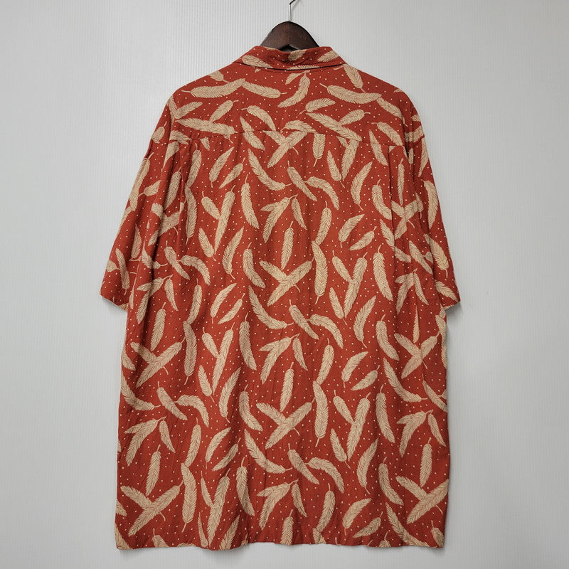【中古品】【メンズ】 TOKIO KUMAGAI トキオ クマガイ 80’S FEATHER RAYON OPENCOLLAR SHIRT フェザー レーヨン オープンカラー シャツ トップス 半袖 146-260504-ya-14-izu サイズ：M カラー：レッド 万代Net店