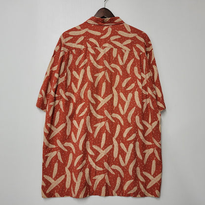 【中古品】【メンズ】 TOKIO KUMAGAI トキオ クマガイ 80’S FEATHER RAYON OPENCOLLAR SHIRT フェザー レーヨン オープンカラー シャツ トップス 半袖 146-260504-ya-14-izu サイズ：M カラー：レッド 万代Net店