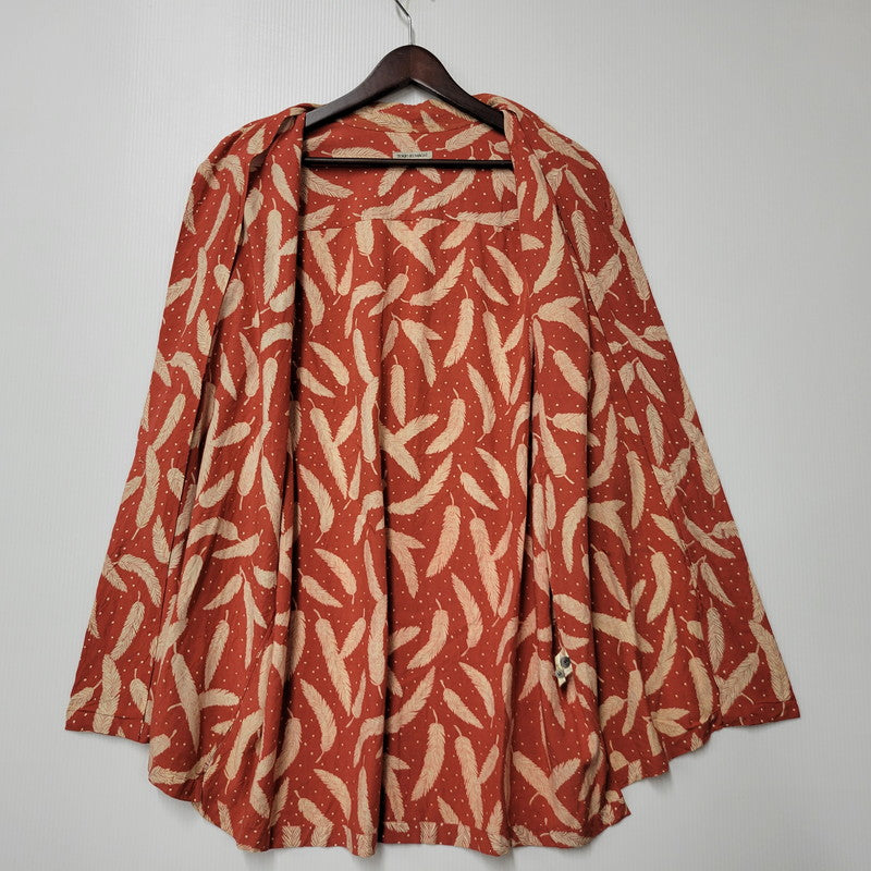 【中古品】【メンズ】 TOKIO KUMAGAI トキオ クマガイ 80’S FEATHER RAYON OPENCOLLAR SHIRT フェザー レーヨン オープンカラー シャツ トップス 半袖 146-260504-ya-14-izu サイズ：M カラー：レッド 万代Net店