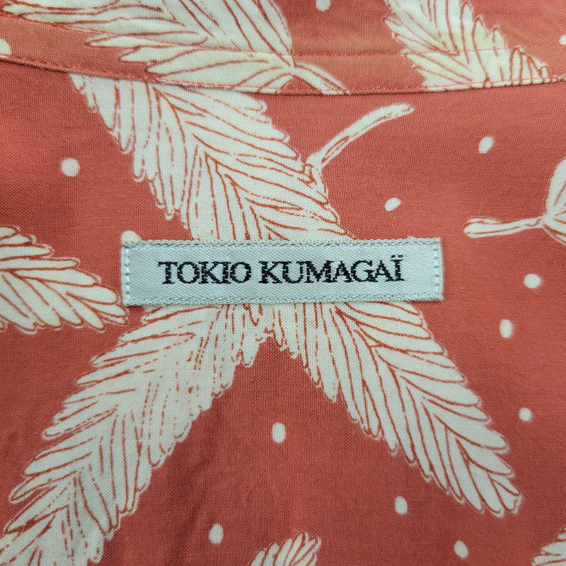 【中古品】【メンズ】 TOKIO KUMAGAI トキオ クマガイ 80’S FEATHER RAYON OPENCOLLAR SHIRT フェザー レーヨン オープンカラー シャツ トップス 半袖 146-260504-ya-14-izu サイズ：M カラー：レッド 万代Net店