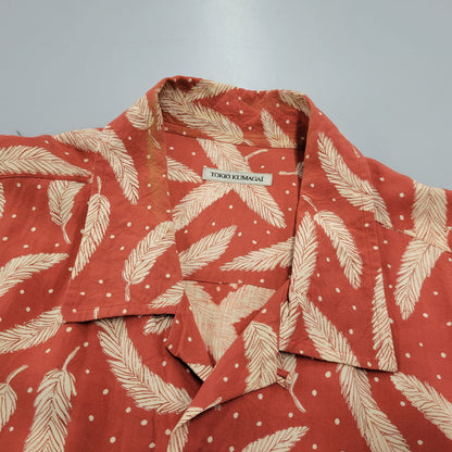 【中古品】【メンズ】 TOKIO KUMAGAI トキオ クマガイ 80’S FEATHER RAYON OPENCOLLAR SHIRT フェザー レーヨン オープンカラー シャツ トップス 半袖 146-260504-ya-14-izu サイズ：M カラー：レッド 万代Net店
