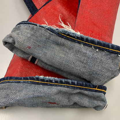 【中古品】【メンズ】 EVISU エヴィス LOT.2013 NO.2 シンチバック 大大黒 DOUBLE KNEE PAINT DENIM PANTS ダブル ニー ペイント デニム パンツ ズボン ボトムス 156-260504-ya-01-izu サイズ：32×35 カラー：インディゴ 万代Net店