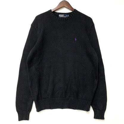 【中古品】【メンズ】 Polo by Ralph Lauren ポロバイラルフローレン PIMA COTTON KNIT SHIRT ニット 長袖 トップス 146-260516-as-32-izu サイズ：M カラー：ブラック 万代Net店