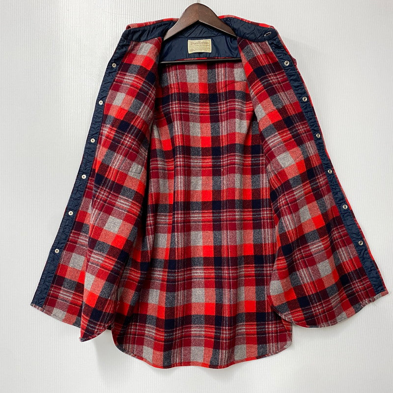 【中古品】【メンズ】 PENDLETON ペンドルトン WOOL WESTERN CHECK SHIRT ウール ウエスタン チェックシャツ 長袖 トップス 146-260506-as-26-izu サイズ：L カラー：レッド系 万代Net店