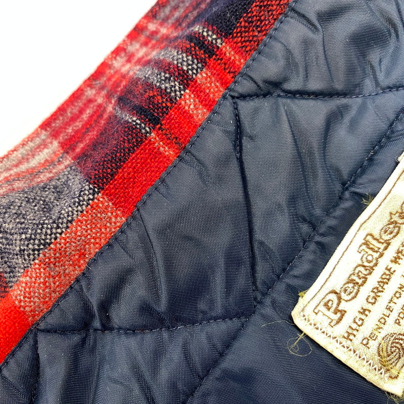 【中古品】【メンズ】 PENDLETON ペンドルトン WOOL WESTERN CHECK SHIRT ウール ウエスタン チェックシャツ 長袖 トップス 146-260506-as-26-izu サイズ：L カラー：レッド系 万代Net店