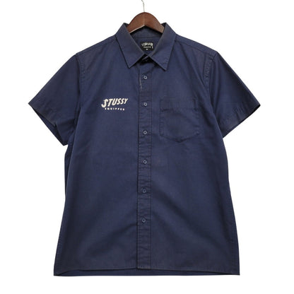 【中古品】【メンズ】 STUSSY ステューシー AUTHENTIC STUSSY EQUIPPED WORK SHIRT オーセンティック ワークシャツ 半袖 142-260513-as-02-izu サイズ：M カラー：ネイビー 万代Net店