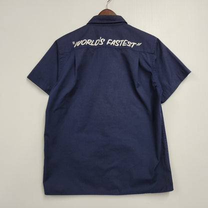 【中古品】【メンズ】 STUSSY ステューシー AUTHENTIC STUSSY EQUIPPED WORK SHIRT オーセンティック ワークシャツ 半袖 142-260513-as-02-izu サイズ：M カラー：ネイビー 万代Net店