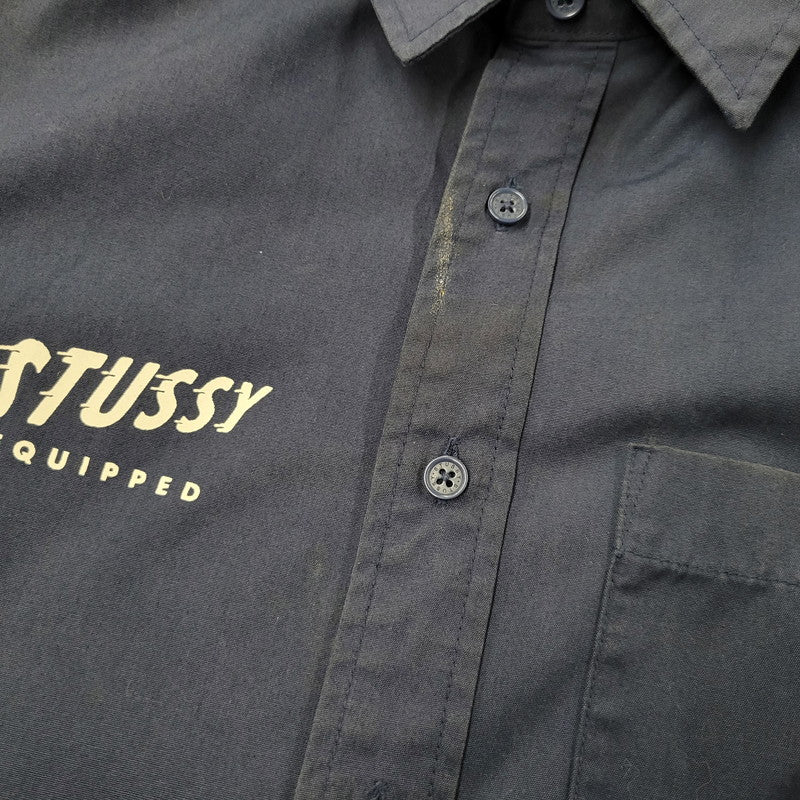 【中古品】【メンズ】 STUSSY ステューシー AUTHENTIC STUSSY EQUIPPED WORK SHIRT オーセンティック ワークシャツ 半袖 142-260513-as-02-izu サイズ：M カラー：ネイビー 万代Net店