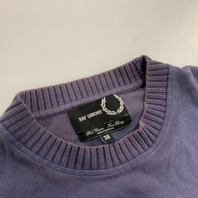 【中古品】【メンズ】 RAF SIMONS ラフシモンズ × FRED PERRY フレッドペリー SM2104 PATCH LOGO KNIT パッチ ロゴ ニット トップス 141-260516-kh-04-izu サイズ：38 カラー：ネイビー 万代Net店