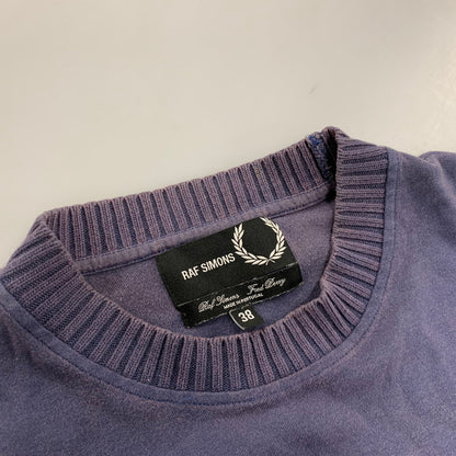 【中古品】【メンズ】 RAF SIMONS ラフシモンズ × FRED PERRY フレッドペリー SM2104 PATCH LOGO KNIT パッチ ロゴ ニット トップス 141-260516-kh-04-izu サイズ：38 カラー：ネイビー 万代Net店