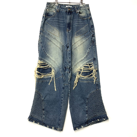 【中古品】【メンズ】 STILL WATER スティルウォーター CRASH WIDE DENIM PANTS クラッシュ ワイド デニム パンツ ボトムス 153-260516-kh-20-izu カラー：インディゴ 万代Net店