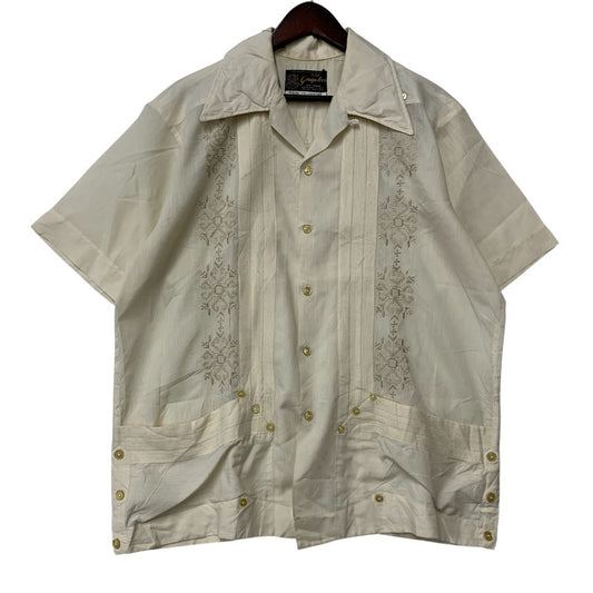 【中古品】【メンズ】 GUAYA TECA グワヤテカ CUBA SHIRT キューバ シャツ トップス 146-260516-kh-03-izu サイズ：XL カラー：クリーム 万代Net店