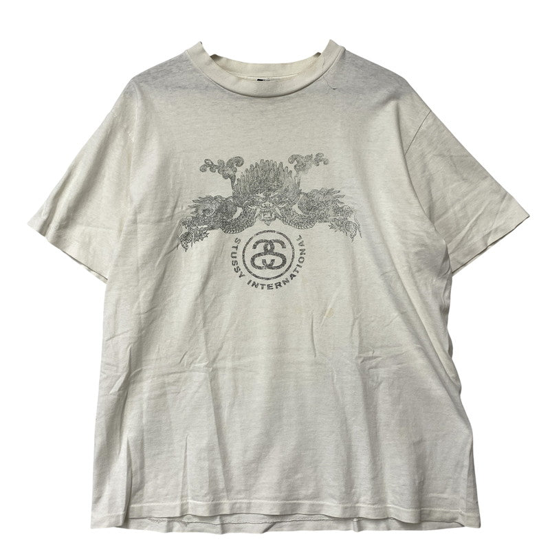 【中古品】【メンズ】 OLD STUSSY オールドステューシー USA製 両シングル 紺タグ 90S DRAGON SS TEE ドラゴン ショートスリーブ ティー トップス 半袖 142-260506-cs-13-izu サイズ：L カラー：ホワイト 万代Net店