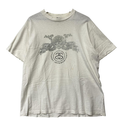 【中古品】【メンズ】 OLD STUSSY オールドステューシー USA製 両シングル 紺タグ 90S DRAGON SS TEE ドラゴン ショートスリーブ ティー トップス 半袖 142-260506-cs-13-izu サイズ：L カラー：ホワイト 万代Net店