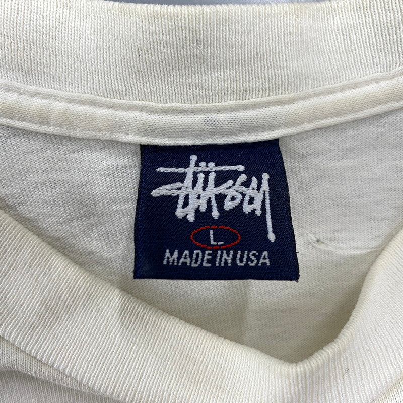 【中古品】【メンズ】 OLD STUSSY オールドステューシー USA製 両シングル 紺タグ 90S DRAGON SS TEE ドラゴン ショートスリーブ ティー トップス 半袖 142-260506-cs-13-izu サイズ：L カラー：ホワイト 万代Net店