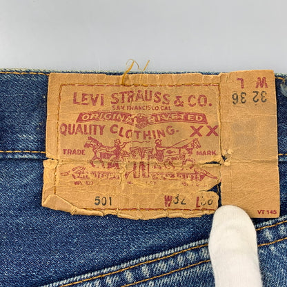 【現状渡し品】【メンズ】 LEVI'S リーバイス USA製 93年製 刻印555 90S 501 DENIM PANTS デニム パンツ ボトムス ズボン 157-260520-cs-02-izu サイズ：W32 L36 カラー：インディゴ 万代Net店
